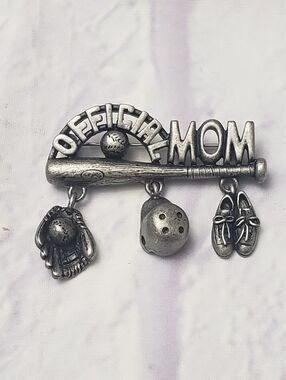AJC Pewter Official Baseball MOM Brooch Pin NWOT